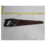 Vintage Hand Saw with Black Plastic Handle
