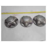 Set of 3 PlastictMetal Wheel Center Caps - Star Pattern Design