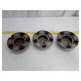 Set of 3 PlastictMetal Wheel Center Caps - Star Pattern Design