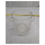 Clear Glass Ice Bucket with Double Handles