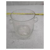 Clear Glass Ice Bucket with Double Handles