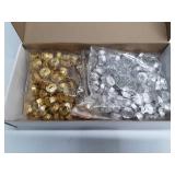 Libima Christmas Round Ornament Cap 0.8 Inch Metal Christmas Replacement Ornament Caps Christmas Hangers Caps for Porcelain Ceramic Glass DIY Craft Ornaments (Gold, Silver, 400 Pcs) - Retail: $16952.9