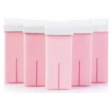 Kozmar Roll on Wax Cartridge - Hair Removal | Wax Cartridge | Wax Roll on | Depilatory Wax | Pack of 6 Refill x 100ml | Wax Cartridge Roller for Legs and Arms | For sensitive skin | Pink Powdered