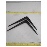 Set of 2 Shelf Brackets 10" X 12" Stanley Shelf Brackets 25-0565 Black Steel