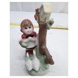 Ceramic Garden Figurine with Birdhouse and Geese
