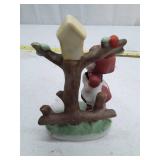Ceramic Garden Figurine with Birdhouse and Geese