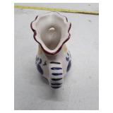 San Gimignano Ceramic Rooster Creamer Blue Floral Design