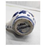 San Gimignano Ceramic Rooster Creamer Blue Floral Design