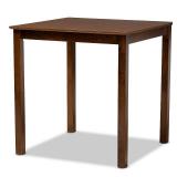 Lenoir Wood Square Counter Height Pub Table Walnut - Baxton Studio: Modern Kitchen & Bar Furniture for 4 - Retail: $290