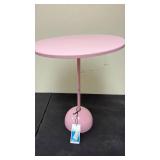 Pink Metal Pedestal Accent Table