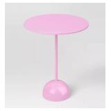 Pink Metal Pedestal Accent Table