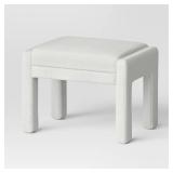 Fully Upholstered Ottoman Cream Boucle - Thresholdâ¢: Wooden Frame, Polyester, Spot Clean - Retail: $90