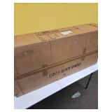 HomePop Upholstered Bench Cream Boucle/Natural: Wood Legs, Faux Leather Strap, Multipurpose Use - Retail: $241