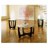 Modern Glass Top Coffee Table Set - Retail: $299