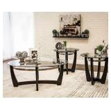 Modern Glass Top Coffee Table Set - Retail: $299