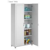 Modern White Storage Cabinet with Adjustable Shelves - Retail: $300