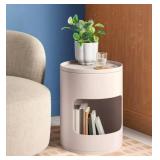 Modern White Curved Side Tables - Retail: $125