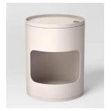 Modern White Curved Side Tables - Retail: $125