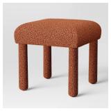 Upholstered Square Stool Ottoman Rust Boucle - Room Essentialsâ¢ - Retail: $50