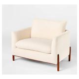 Elroy Oversized Accent Chair Cream Faux Shearling - Thresholdâ¢ with Studio McGee: Plush Polyester Upholstery, Plywood Frame - Retail: $420