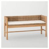 Elden Wood Bench with Woven Back and Loose Cushion Seat - Thresholdâ¢ designed with Studio McGee Assembly Required - Retail: $260