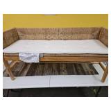 Elden Wood Bench with Woven Back and Loose Cushion Seat - Thresholdâ¢ designed with Studio McGee Assembly Required - Retail: $260