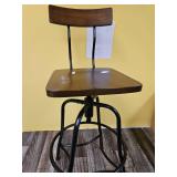 Industrial Adjustable Height Bar Stool with Backrest - Retail: $85