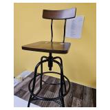 Industrial Adjustable Height Bar Stool with Backrest - Retail: $85