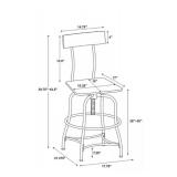 Industrial Adjustable Height Bar Stool with Backrest - Retail: $85