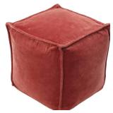 Costa Velvet Pouf Blush - Thresholdâ¢: Modern Square Upholstered Footstool, No Assembly Required - Retail: $100