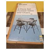 Peakform 5pc Folding Table Set Black: Vinyl Padded, Space-Saving Storage, No Tools Assembly