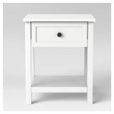Traditional Side Table with Storage Drawer Classic White - Room Essentialsâ¢ - Retail: $80