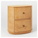 2 Drawer Nightstand Brown - Thresholdâ¢ designed with Studio McGee: Oval Bedside Table, Wood Frame, MDF Surface - Retail: $350