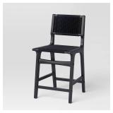 Ceylon Woven Counter Height Barstool Black - Threshold: Rubberwood Frame, Metal Hardware, Fixed 24\" Seat Height - Retail: $250