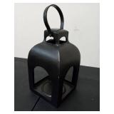 13.5\x7.7\" Pillar Cast Aluminum Outdoor Lantern Candle Holder Black - Threshold