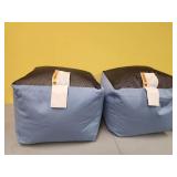 Pack Of ,18\"x15\" Outdoor Patio Pouf Quilted Blue - Room Essentials - Retail: $120