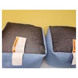 Pack Of ,18\"x15\" Outdoor Patio Pouf Quilted Blue - Room Essentials - Retail: $120