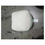White Corduroy Decorative Ottoman Pillow