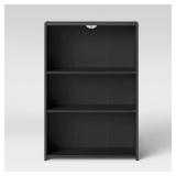 3 Shelf Bookcase Black - Room Essentialsâ¢: Modern Style, Wood Composite, Open Shelving Storage