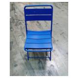 Metal Slat Folding Chair Blue - Room Essentials - Retail: $50