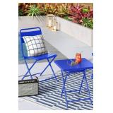Metal Slat Folding Chair Blue - Room Essentials - Retail: $50