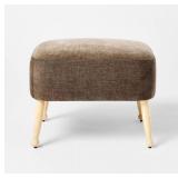 Corallina Upholstered Wooden Ottoman Natural Wood/Dark Brown - Thresholdâ¢ designed with Studio McGee Assembly Required - Retail: $110