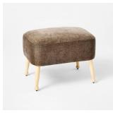Corallina Upholstered Wooden Ottoman Natural Wood/Dark Brown - Thresholdâ¢ designed with Studio McGee Assembly Required - Retail: $110