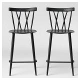 Set of 2 Becket Metal X Back Counter Height Barstool Black - Thresholdâ¢ - Retail: $160