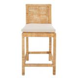 Tojo Cane Counter Stool with Cushion Natural & White - Retail: $300
