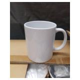 (12) Classic White Ceramic Coffee Mug