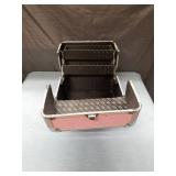 Pink Aluminum Cosmetic Train Case