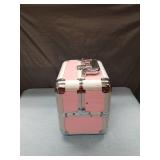 Pink Aluminum Cosmetic Train Case