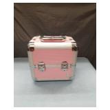 Pink Aluminum Cosmetic Train Case