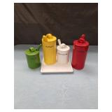 Retro Style Condiment Dispenser Set
